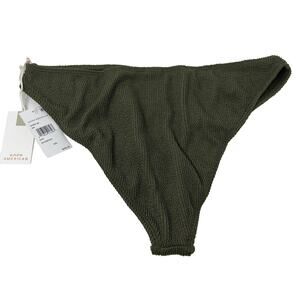 NEW! Good American Bikini Bottom Crinkle Good Basic Cheeky Stormy - 5/6